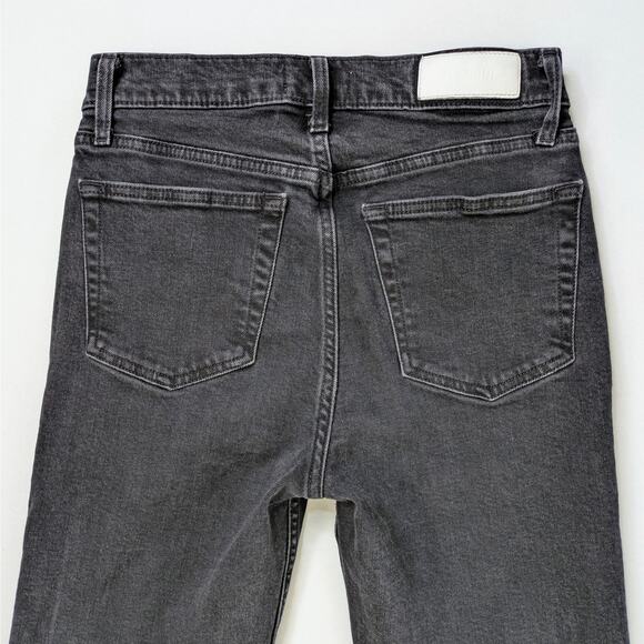 RE/DONE '70s Stovepipe 28 Black High Rise Raw Hem Vintage Revival Grunge Denim - Picture 7 of 12